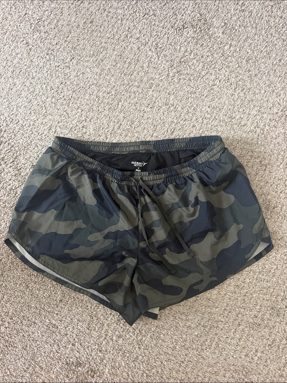 Old Navy Camo Athletic Shorts - Dark Green & Black